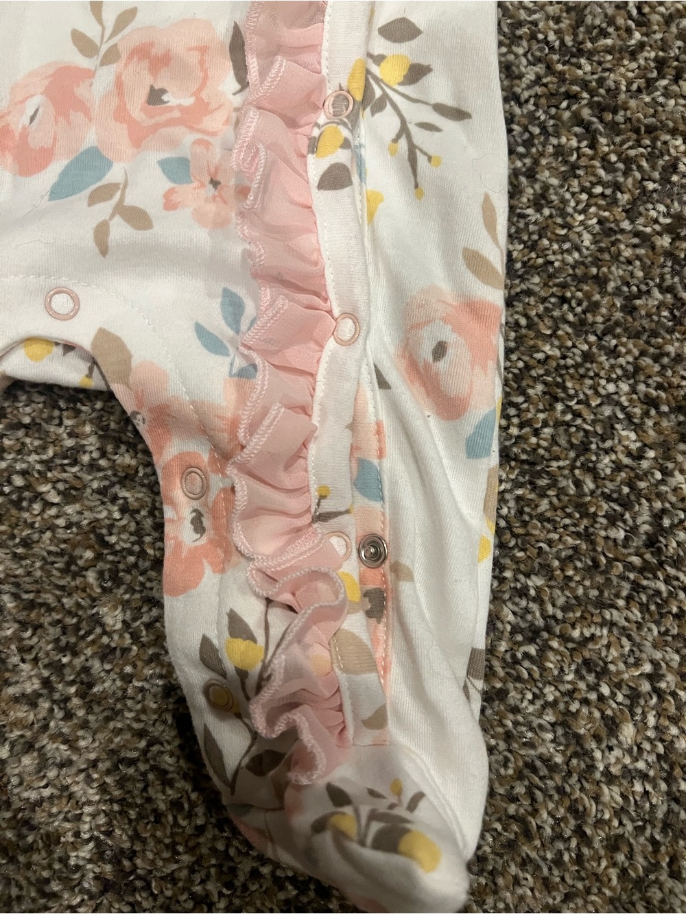 Floral Ruffle One-Piece - Pink & White - Picture 2 of 3